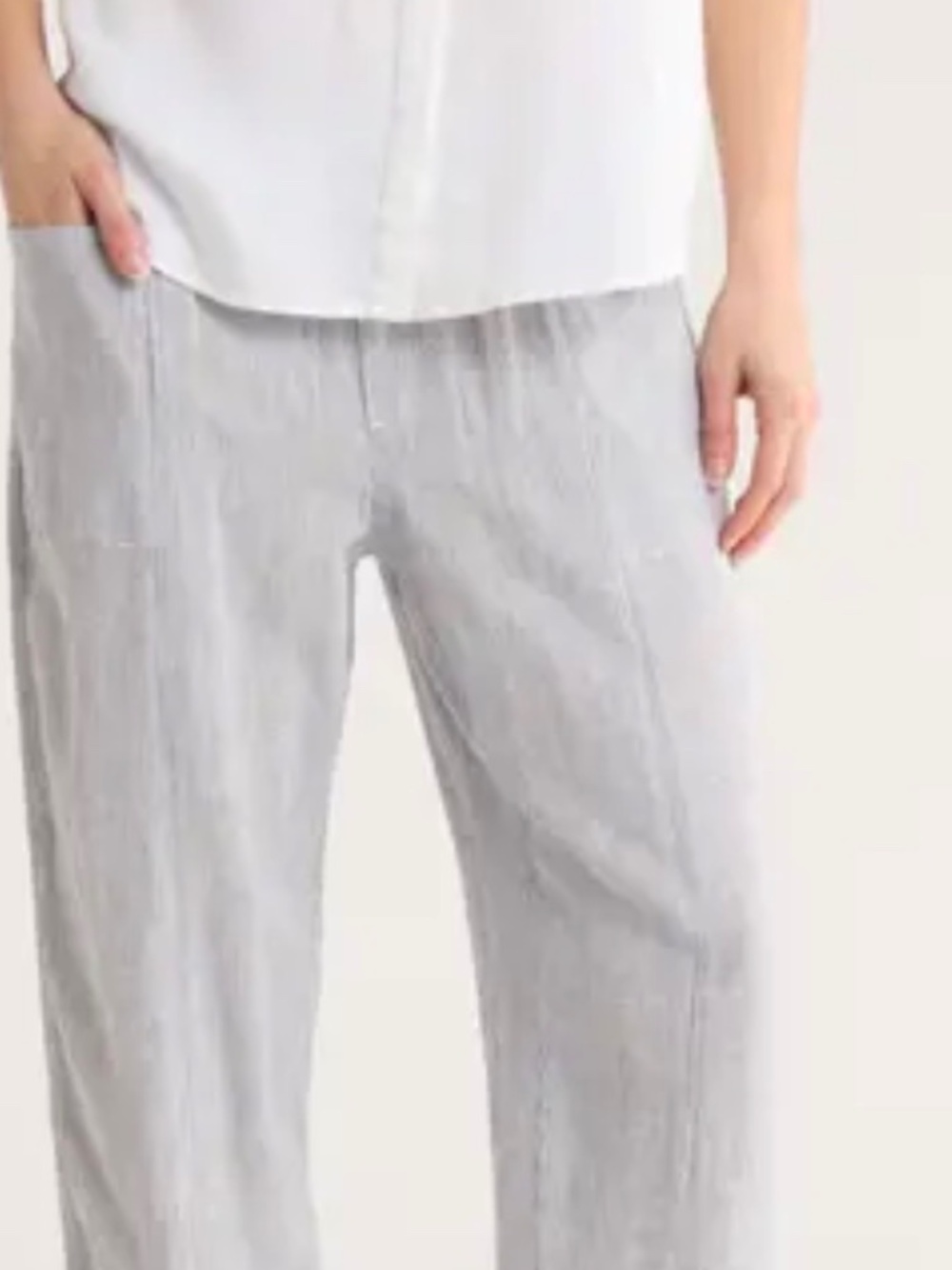 Caslon Vintage Blue stripe linen blend straight Leg  pants  Size 2X